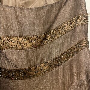 Cache gorgeous evening dress halter top backless, shimmer material satin/beads